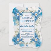 青と白のシノワズリー・アンティーク・ブライダルシャワー セーブザデート (正面)