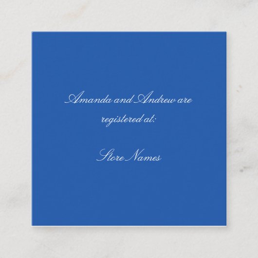 青と白のシノワズリー ブライダルシャワー 封筒 エンクロージャーカード (正面)