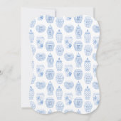 青と白のシノワズリ ウェディング 招待状 (裏面)