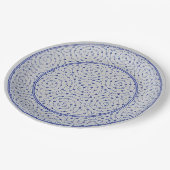 青と白のシノワズリ スパイラル ヴァイン フェイク チャイナ ペーパープレート (アングル)