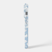 青と白のシノワズリ モノグラム iPhoneケース (左側面)