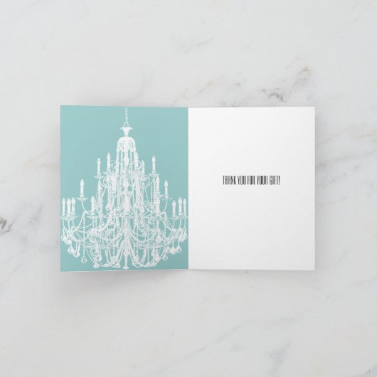 青と白のシャンデリア　ありがとうございます サンキューカード