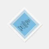 青と白のシャンパンタワー スタンダードカクテルナプキン (角)