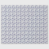 青と白のシャークパターンボーイ誕生日 ラッピングペーパー (フラット)