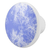 青と白のシルエットの木 セラミックノブ (右)