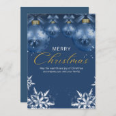 青と白のシンプルクリスマス用はがき シーズンカード (正面/裏面)