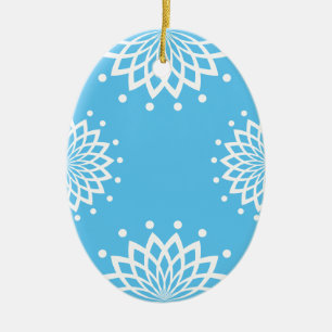 青と白のシンプルヴィンテージイースター セラミックオーナメント