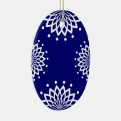 青と白のシンプルヴィンテージエレガント復活祭 セラミックオーナメント (右)