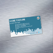 青と白のシンプル清掃サービス マグネット名刺 (インサイチュ)