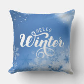 青と白のシンプル クッション (正面)