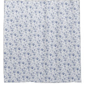 青と白のシーシェルヒトシャワーカーテン シャワーカーテン (正面)