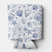 青と白のシーシェルヒトデクーラーボックス 缶クーラー (裏面)