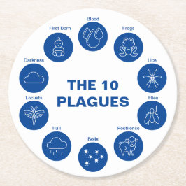 青と白のシーダー10リーグを越える ラウンドペーパーコースター