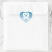 青と白のシーホースのキスをするハートシール ハートシール (バッグ)