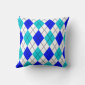 青と白のシームレスなパタアーガイルーン クッション (裏面)