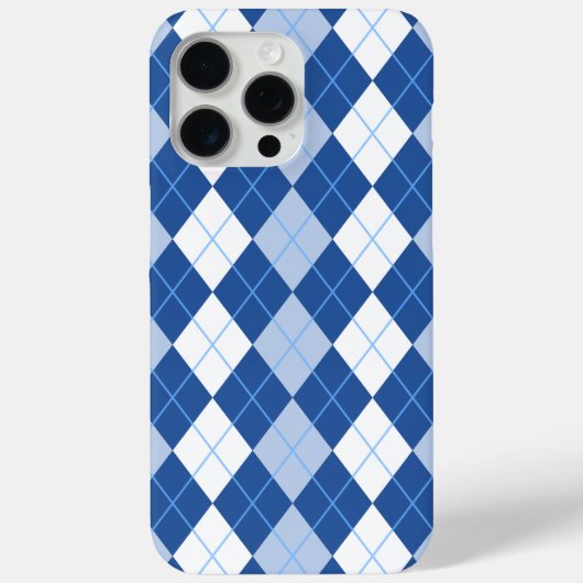 青と白のシームレスなパタアーガイルーン Case-Mate iPhoneケース (裏面)