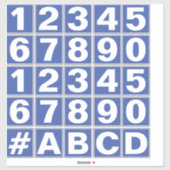 青と白のシールの数字のシート シール (シート)