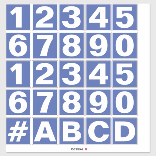 青と白のシールの数字のシート シール (シート)