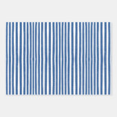 青と白のシ航海のェルとストライプ ラッピングペーパーシート (正面)