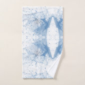 青と白のジオメトリックドット中国 バスタオルセット (ハンドタオル)