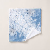 青と白のジオメトリックドット中国 バスタオルセット (ウォッシュタオル)