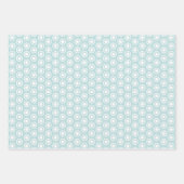 青と白のジオメトリック要素モザイク ラッピングペーパーシート (正面3)