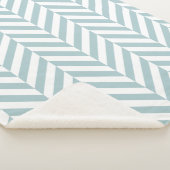 青と白のジオメトリヘリンボーンパターン シェルパブランケット (3/4)