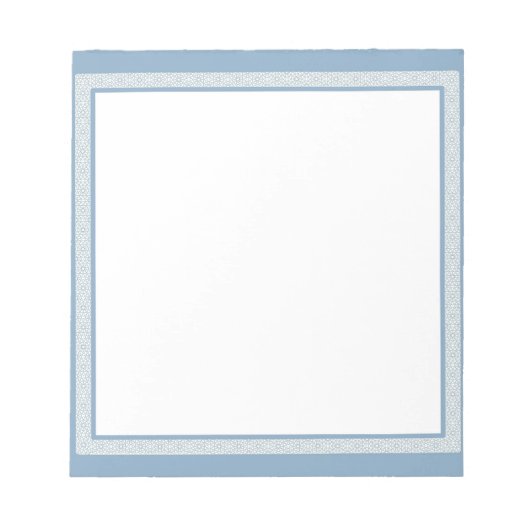 青と白のジオメト縁どリ ノートパッド (正面)