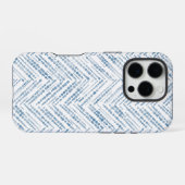 青と白のジグザグ矢印 海岸風スマホケース iPhoneケース (裏面横)