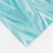 青と白のジグザグ フリースブランケット (角)