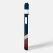 青と白のジャージストライプーフットボール Case-Mate iPhoneケース (裏面 / 右)