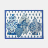 青と白のジンジャージャース ドアマット (正面)