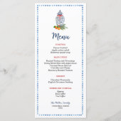 青と白のジンジャージャールのクリスマスディナー メニュー (正面)