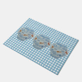 青と白のジンジャージャー瓶のマット敷物 ドアマット (アングル)