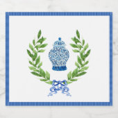 青と白のジンジャージャー スパークリングワインラベル (シングルラベル)