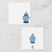 青と白のジンジャージャー ノートカード (正面/裏面)