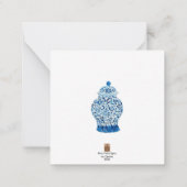 青と白のジンジャージャー ノートカード (裏面)