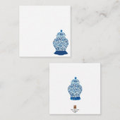 青と白のジンジャージャー ノートカード (正面/裏面)