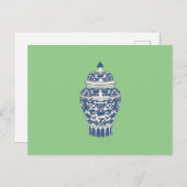 青と白のジンジャージャー ポストカード (正面/裏面)