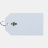 青と白のジンジャー瓶と緑の弓 ギフトタグ (裏面横)