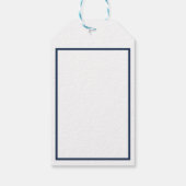 青と白のスクリプト陽気なクリスマス ギフトタグ (裏面)