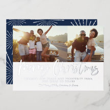 青と白のスクリプトmerryクリスマスフォト数々のー