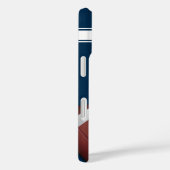 青と白のスストライプジャージーグリッド鉄サッカー Case-Mate iPhoneケース (裏面 / 右)