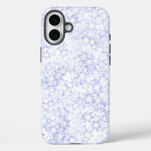 青と白のスターズチームスピリットスポーツカラー iPhone 16 PLUSケース