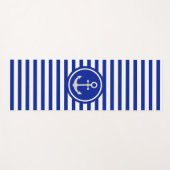 青と白のストライプいかりとシルバーグレー ヨガマット (正面(横))