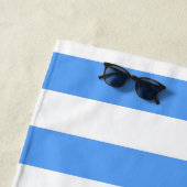 青と白のストライプいかりパターン ビーチタオル (インサイチュ)