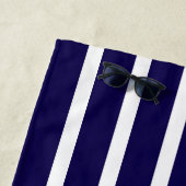 青と白のストライプいかり ビーチタオル (インサイチュ)