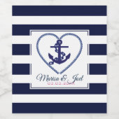 青と白のストライプいかり ワインラベル (シングルラベル)