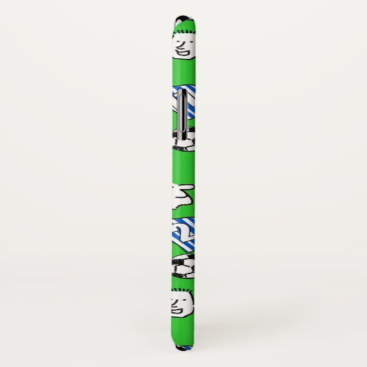 青と白のストライプのサッカーシャツ。 Case-Mate iPhoneケース (裏面/右)