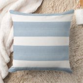 青と白のストライプの枕 – ブロックストライプ型 クッション (ブランケット)